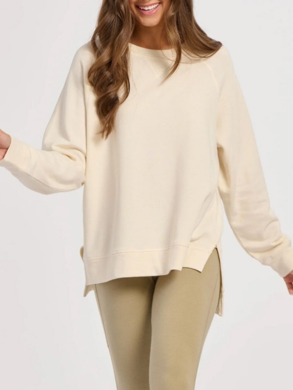 boxercraft Women's Cream Relaxed Crewneck Sweater